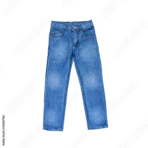 jean or blue jeans with concept on white background new.