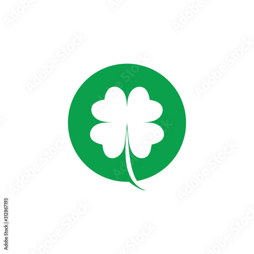 Green Clover Leaf icon Template Design
