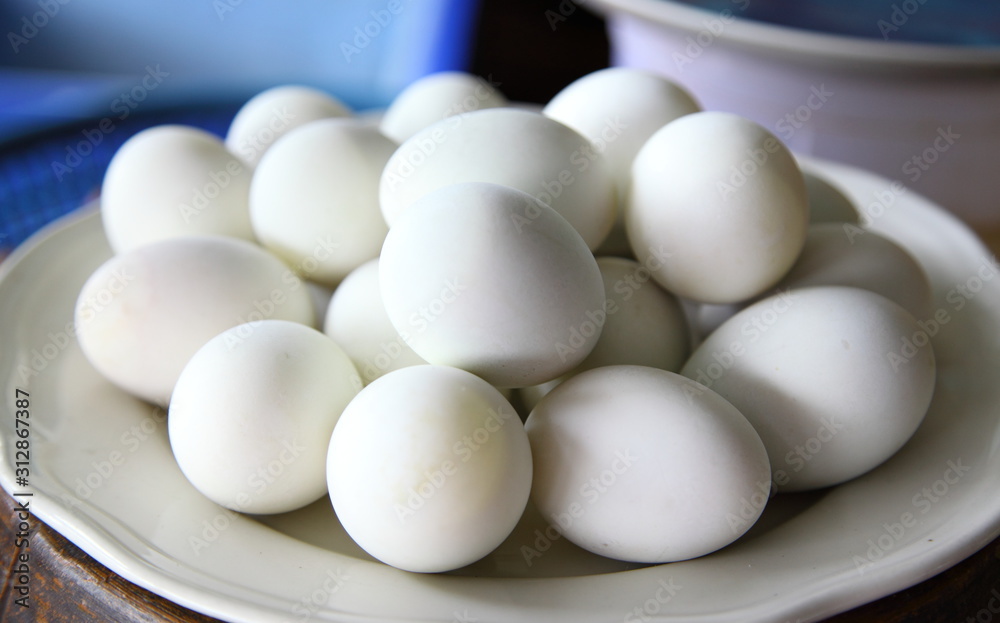 Duck eggs in plate Duck eggs in plate