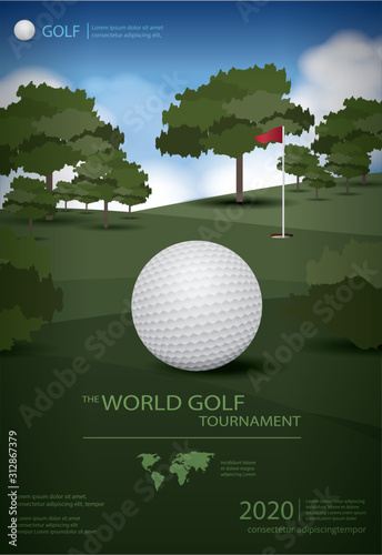 Poster Golf Champion Template Design Vector Illustration