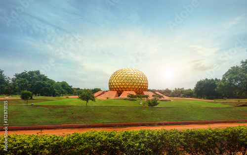 Photography Matrimandir - Golden Temple in Auroville, Tamil Nadu, India