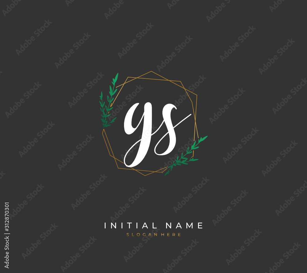 Handwritten letter G S GS for identity and logo. Vector logo template with handwriting and signature style. Handwritten letter G S GS for identity and logo. Vector logo template with handwriting and signature style.