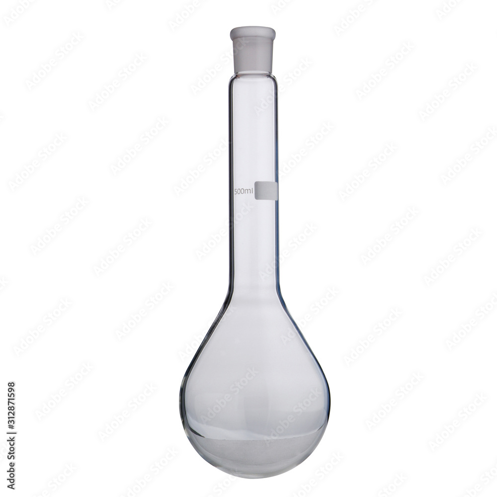 lab or Empty Flask isolated on a white background. lab or Empty Flask isolated on a white background.
