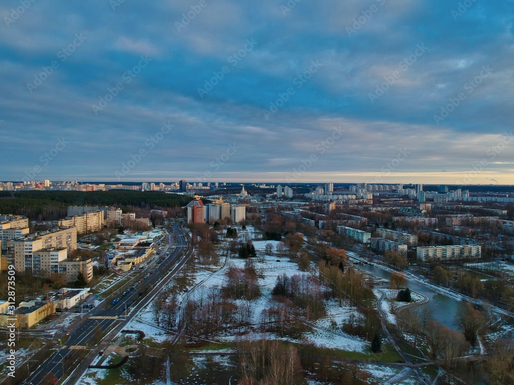  Aerial view of Minsk, Belarus