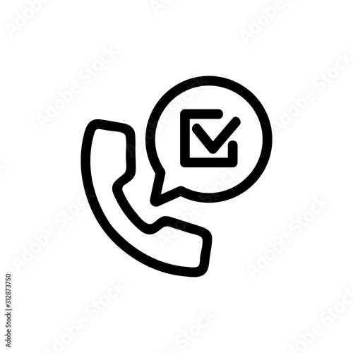 endorsement call icon vector. A thin line sign. Isolated contour symbol illustration