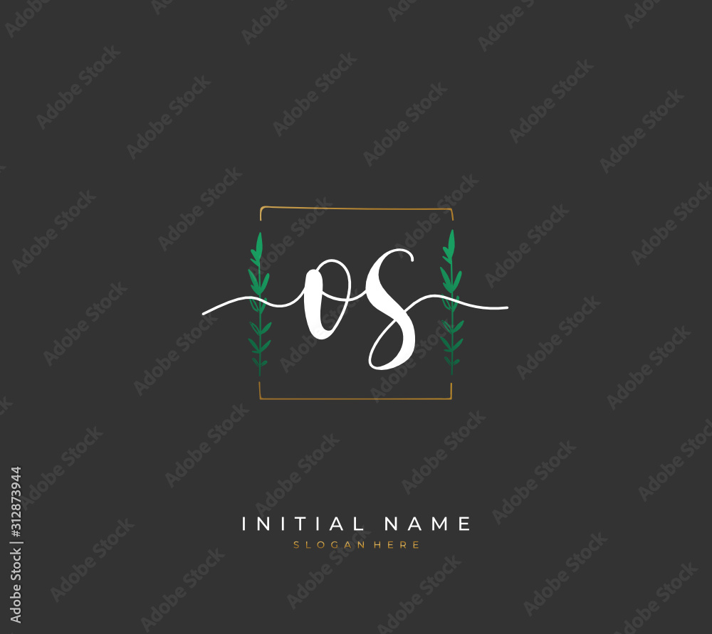 Handwritten letter O S OS for identity and logo. Vector logo template with handwriting and signature style. Handwritten letter O S OS for identity and logo. Vector logo template with handwriting and signature style.