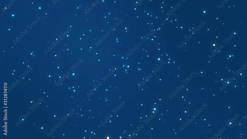 Graphic animation of dark blue night sky with shining light stars.