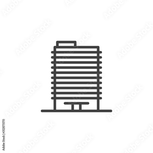 Office building line icon. linear style sign for mobile concept and web design. City house buildings outline vector icon. Symbol, logo illustration. Vector graphics