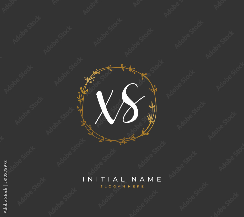 Handwritten letter X S XS for identity and logo. Vector logo template with handwriting and signature style. Handwritten letter X S XS for identity and logo. Vector logo template with handwriting and signature style.