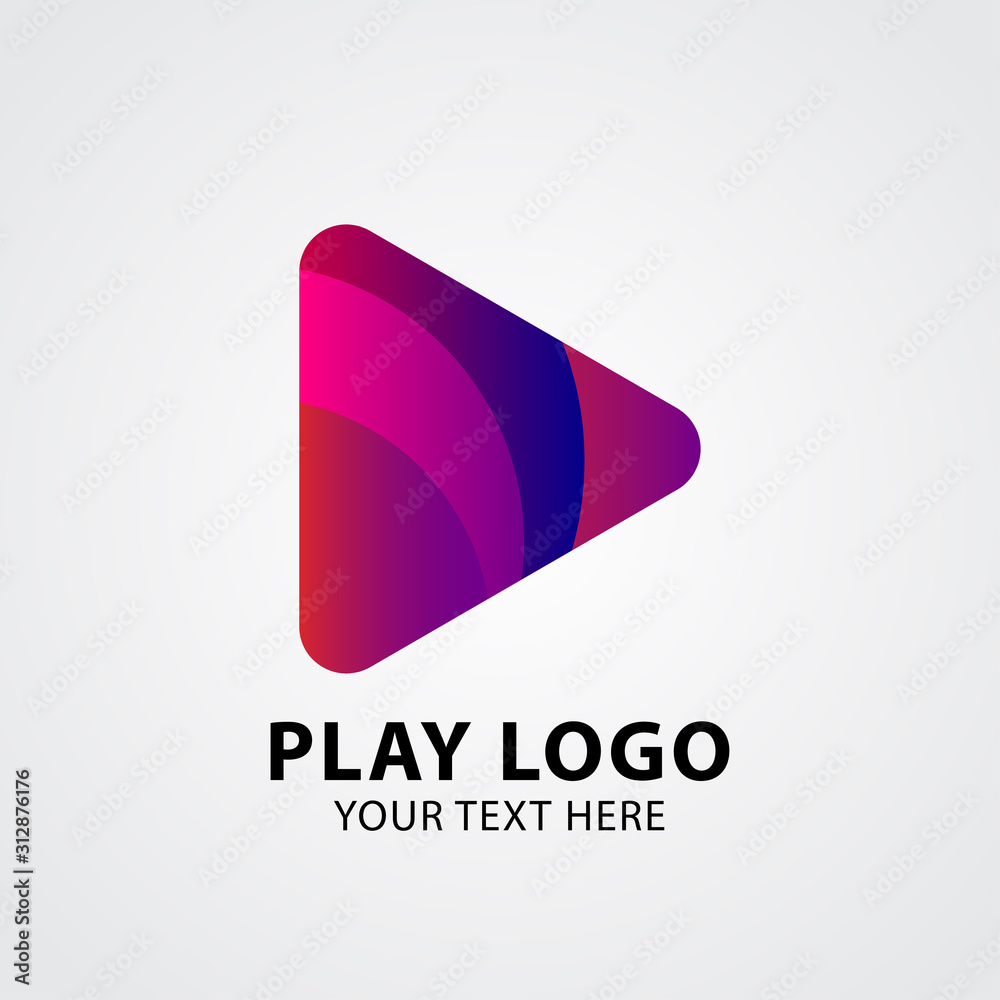 Play Logo Button For Music Background and Social Media Icon Advertising Play Logo Button For Music Background and Social Media Icon Advertising
