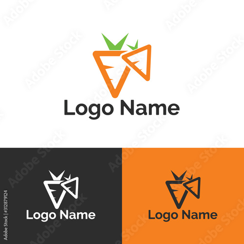 creative carrot logo design template full vector