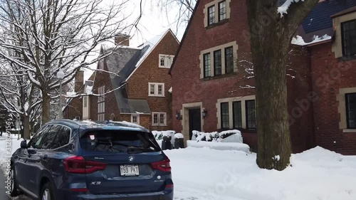 Wealthy Neighbourhood in Winter in North America