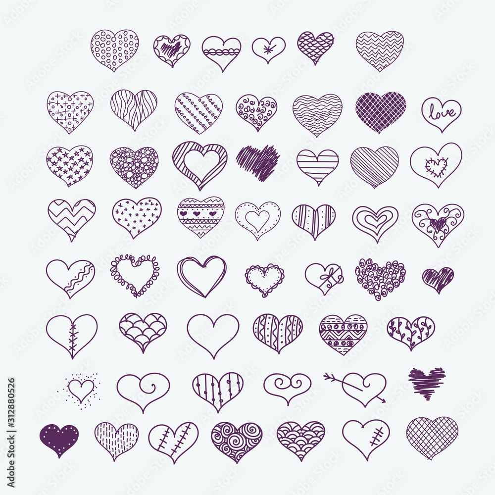 Hearts sketch stock vector. Illustration love hand drawn Hearts sketch stock vector. Illustration love hand drawn