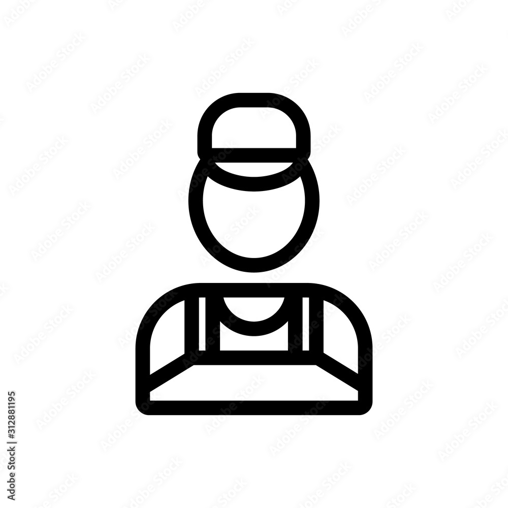 plumber vector icon. A thin line sign. Isolated contour symbol illustration