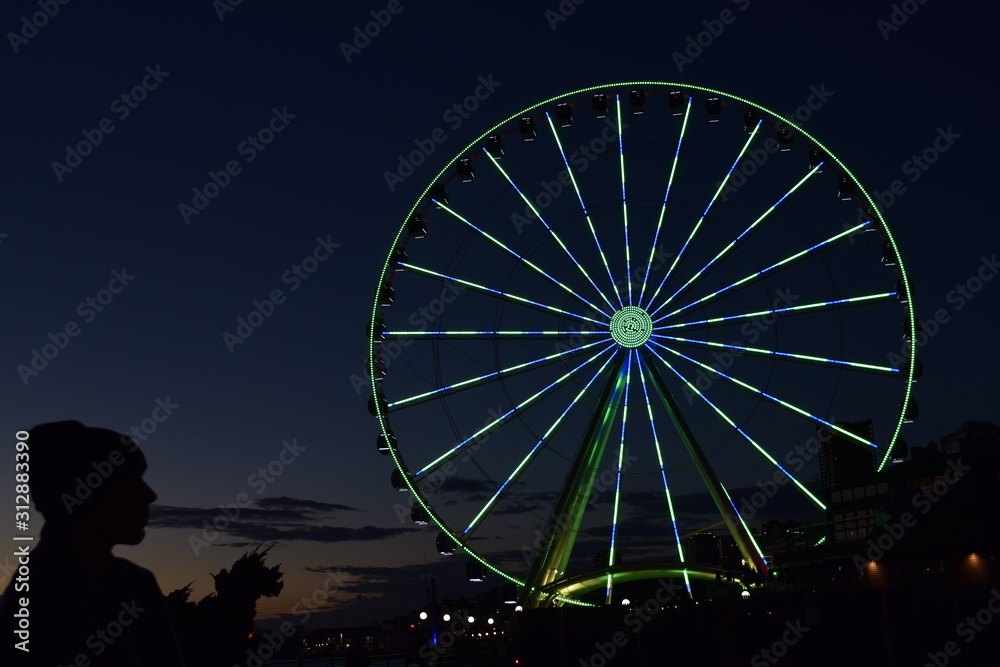 ferris wheel at night