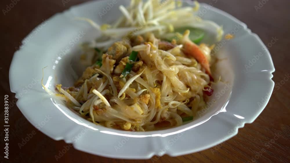 Thai style noodles with shrimps , Pad thai Thai style noodles with shrimps , Pad thai