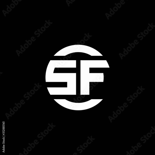 SF logo monogram isolated on circle element design template