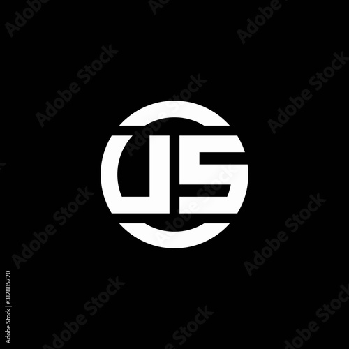 US logo monogram isolated on circle element design template