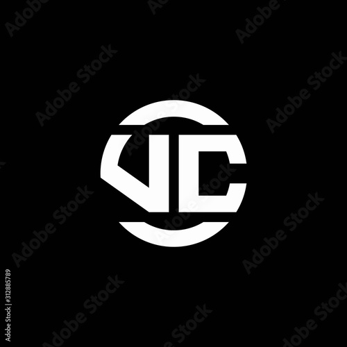 VC logo monogram isolated on circle element design template