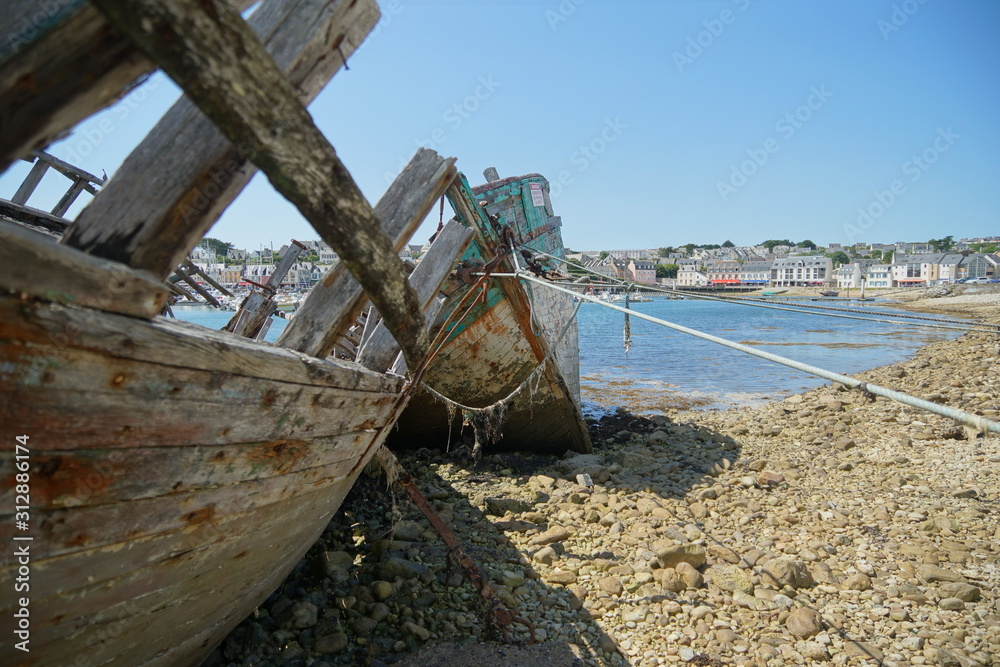 Wrecks of Fishing Vessels in Camaret-sur-Mer, Brittany, France