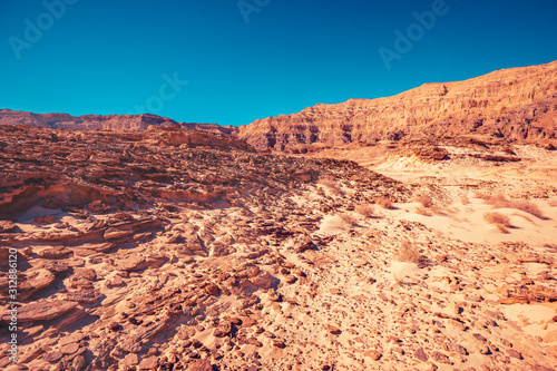 Rocky mountain desert. Natural landscape