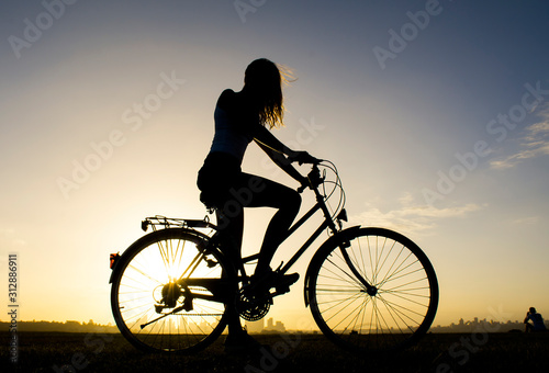 Cycling at sunset, Sydney Australia