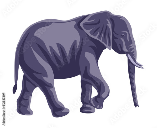 indian elephant walking isolated vector © movinglines.studio