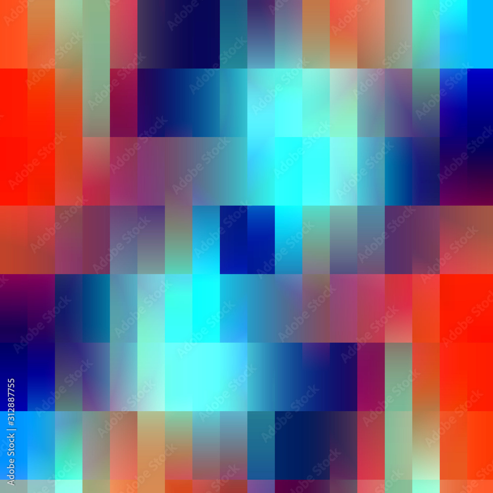 Blue orange red lights abstract colorful background with triangles