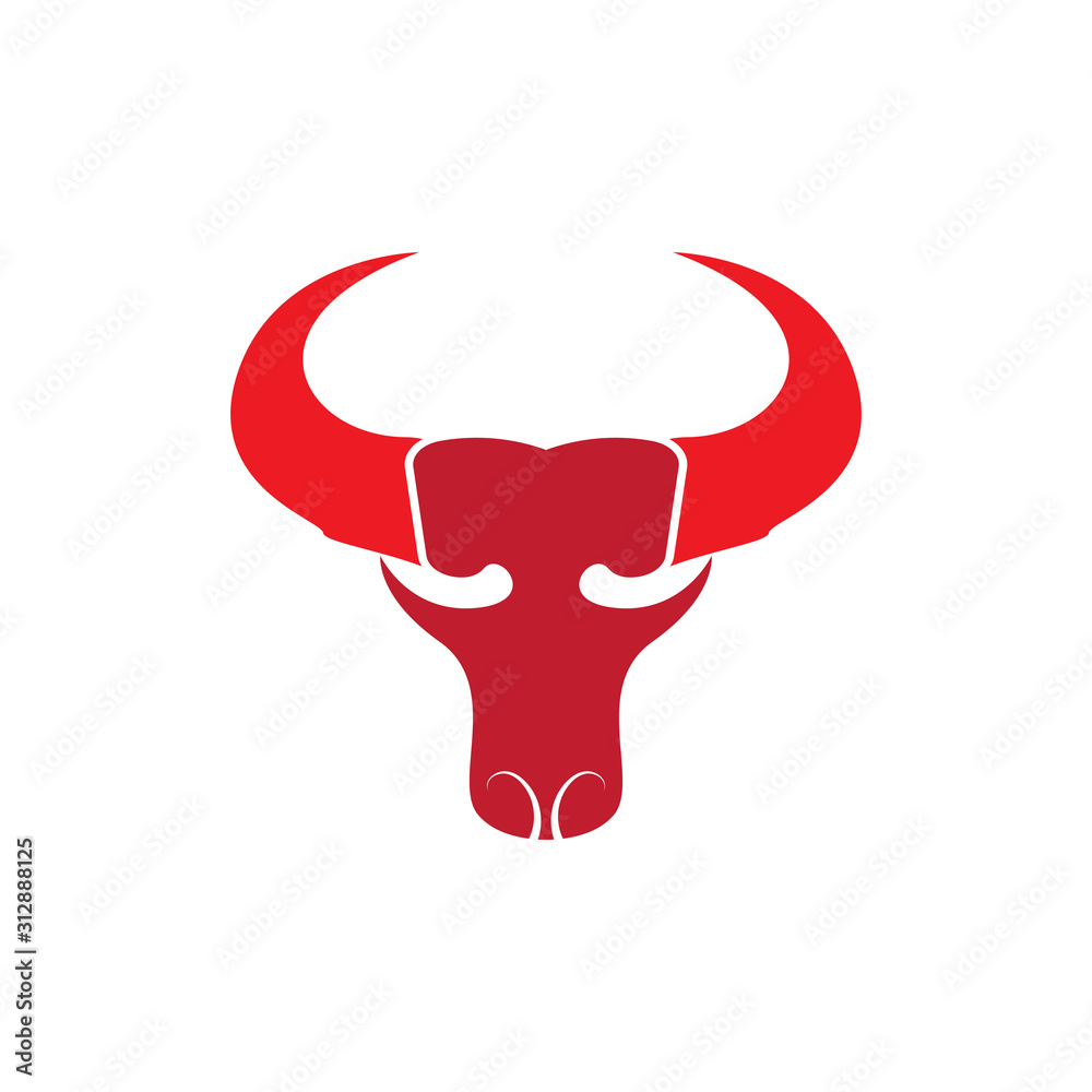 Fototapeta premium BULL Horn Logo Template vector icon illustration design