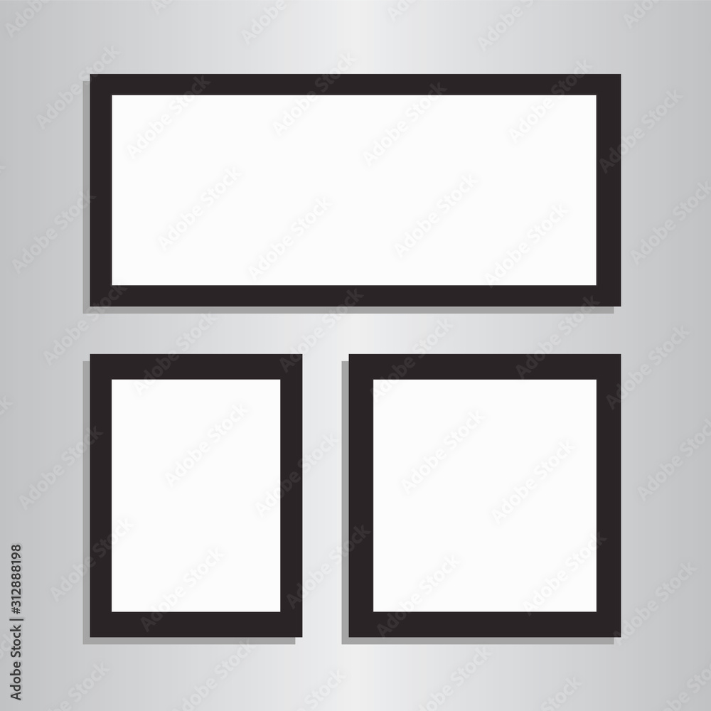 Mockup notice template. White sheet of paper glued with adhesive tape to the wall. Vector stock illustration EPS10