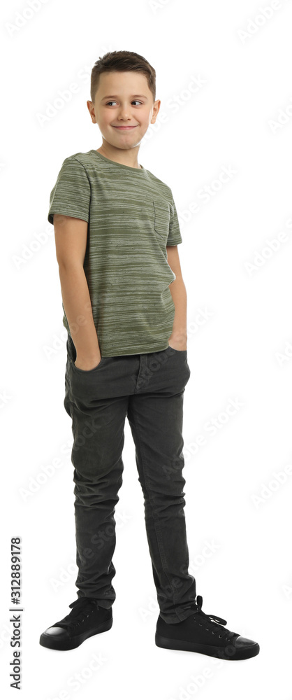 © New Africa - Full length portrait of preteen boy on white background © New Africa - Full length portrait of preteen boy on white background