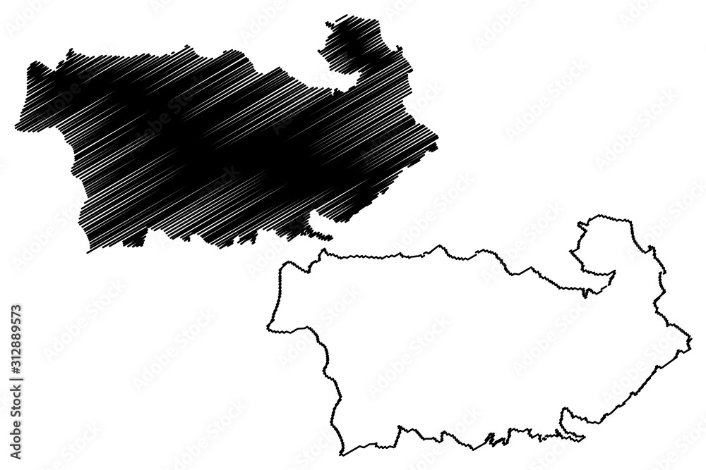 Kvemo Kartli region (Republic of Georgia - country, Administrative divisions of Georgia) map vector illustration, scribble sketch Kvemo Kartli map....