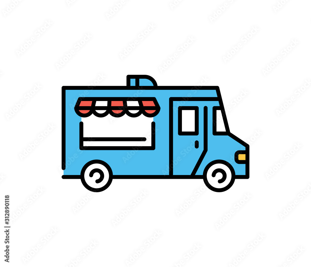 Street Food Truck Icon Logo