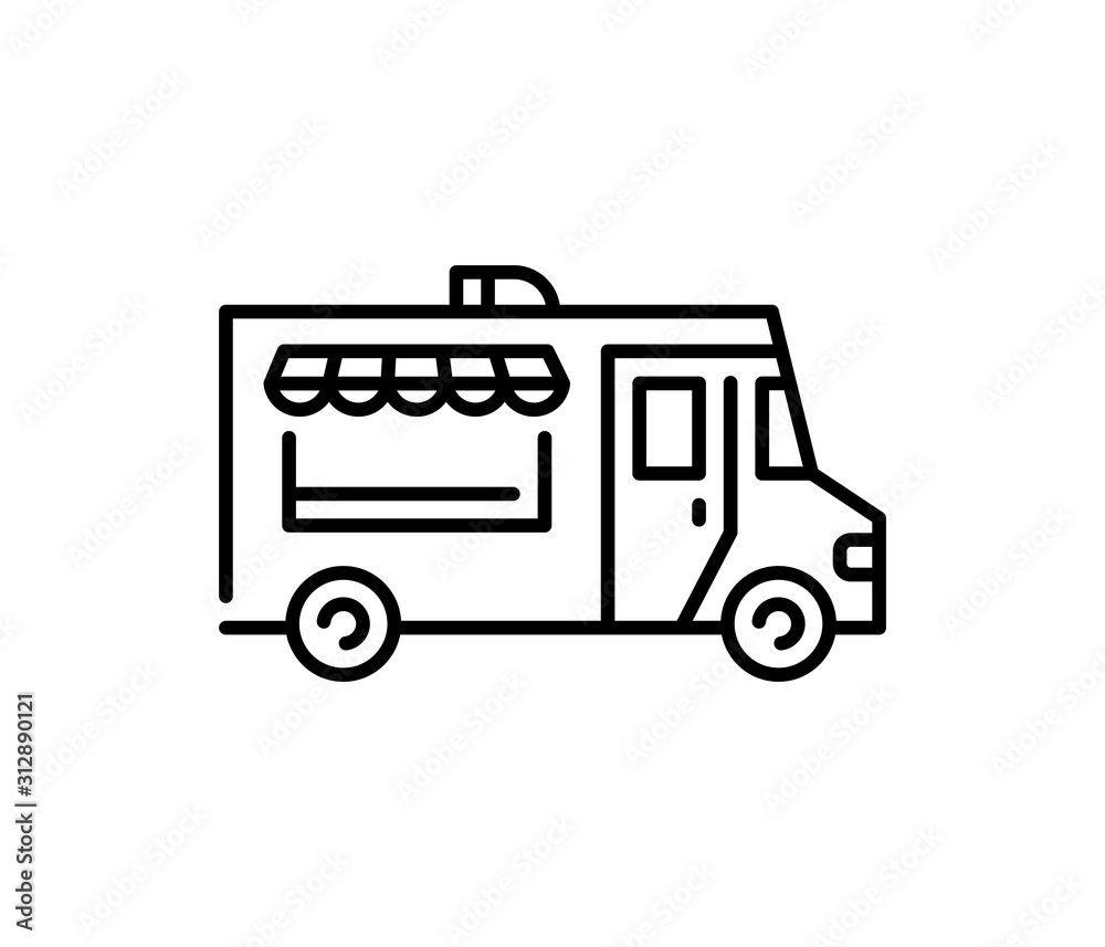 Street Food Truck Icon Logo