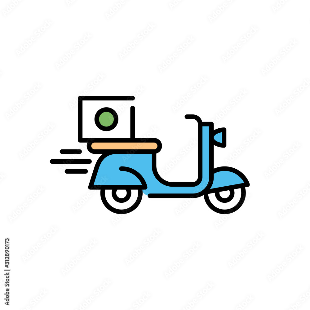 Food Delivery Bike Icon Logo Food Delivery Bike Icon Logo