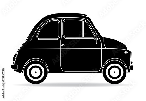 Italienisches Auto schwarz Kleinwagen