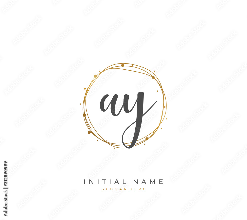 Handwritten letter A Y AY for identity and logo. Vector logo template with handwriting and signature style. Handwritten letter A Y AY for identity and logo. Vector logo template with handwriting and signature style.