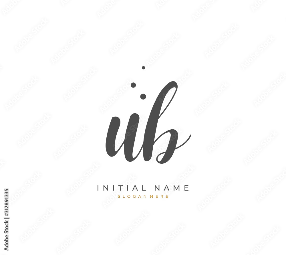 Handwritten letter U B UB for identity and logo. Vector logo template with handwriting and signature style. Handwritten letter U B UB for identity and logo. Vector logo template with handwriting and signature style.