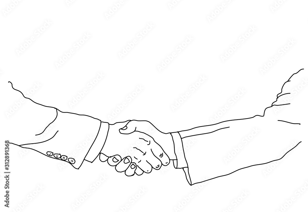 Handshake isolated. Symbol of a successful interracial business deal. Multiracial handshake between two businessmen. Friendship of Peoples. Vector illustration flat linear design. Handshake isolated. Symbol of a successful interracial business deal. Multiracial handshake between two businessmen. Friendship of Peoples. Vector illustration flat linear design.