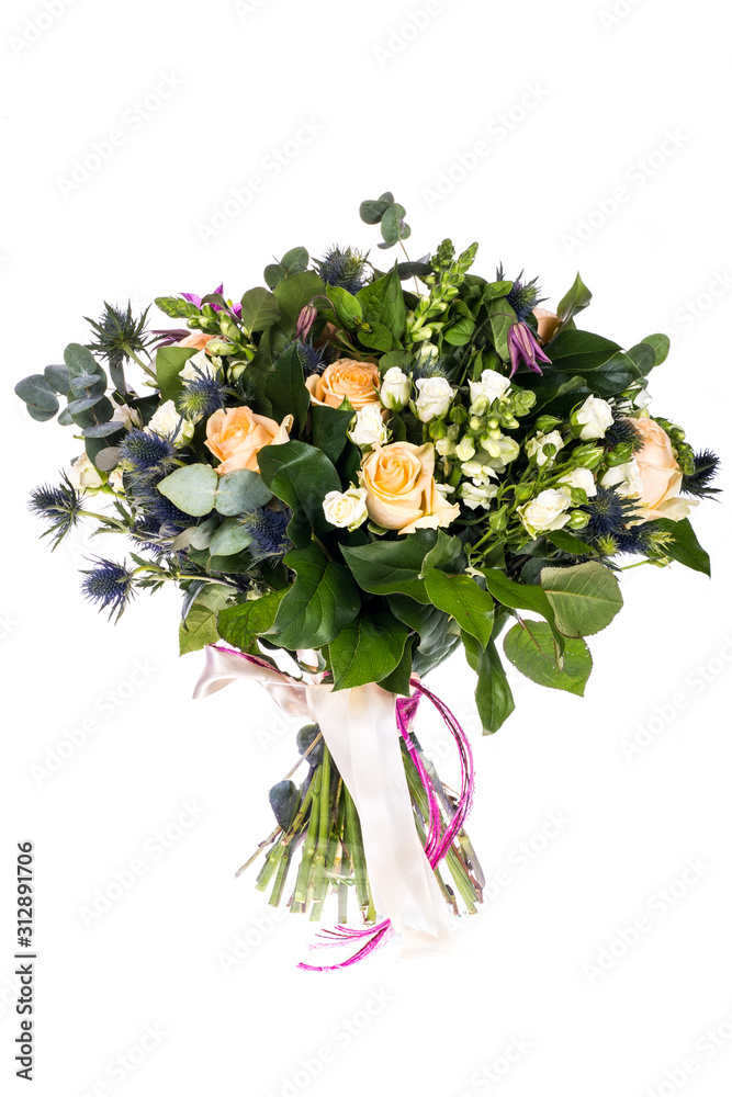 bouquet of flowers isolated on white background