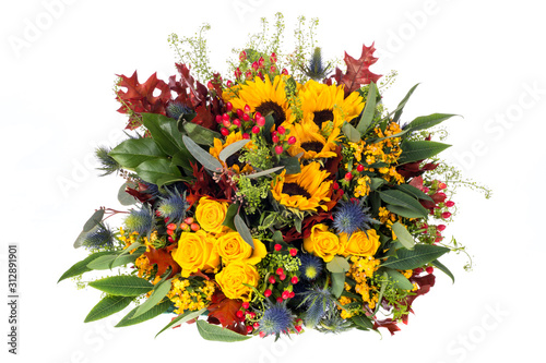 bouquet of flowers isolated on white background