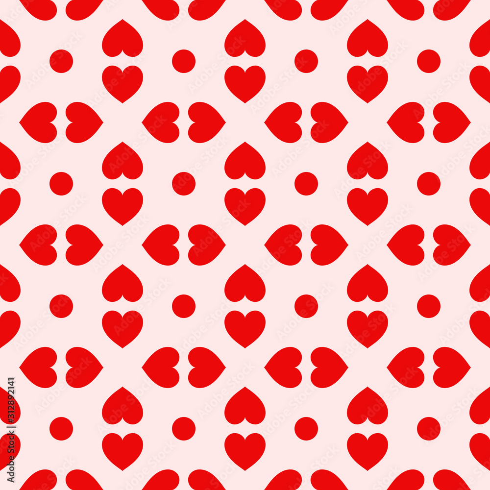 red heart pattern seamless vector