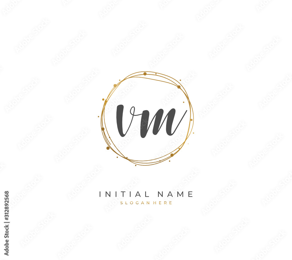 Handwritten letter V M VM for identity and logo. Vector logo template with handwriting and signature style. Handwritten letter V M VM for identity and logo. Vector logo template with handwriting and signature style.