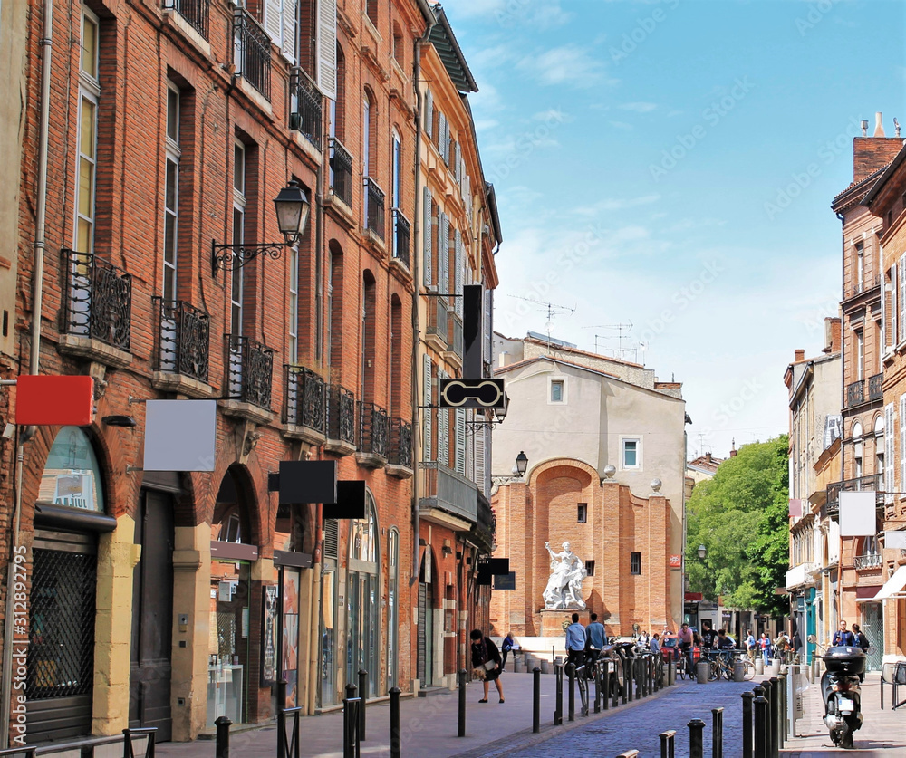 Toulouse historic city center, Haute Garonne, Occitanie region, France