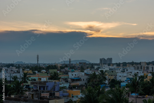 Rooftop view of the city of Chennai on overcast day © Robert Ruidl