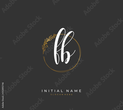 Handwritten letter F B FB for identity and logo. Vector logo template with handwriting and signature style.