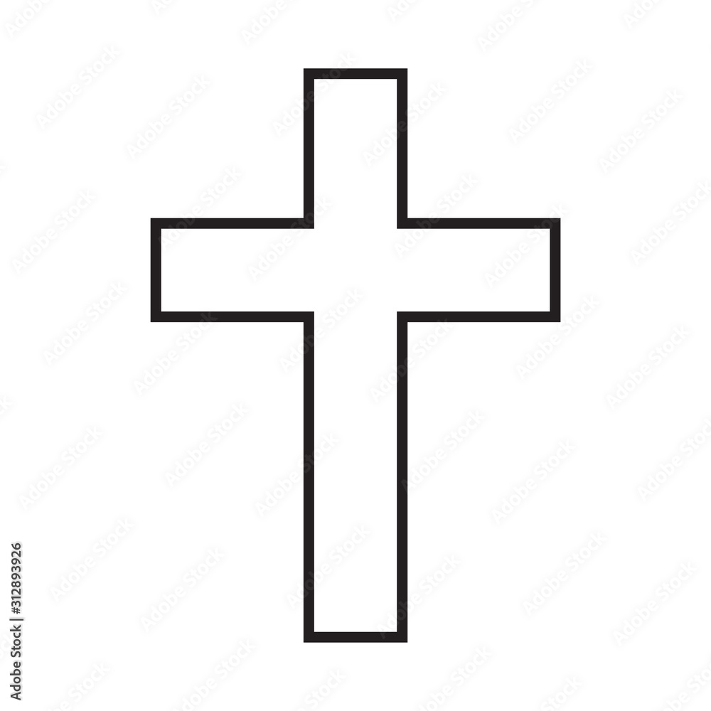 Religion cross icon vector in simple design