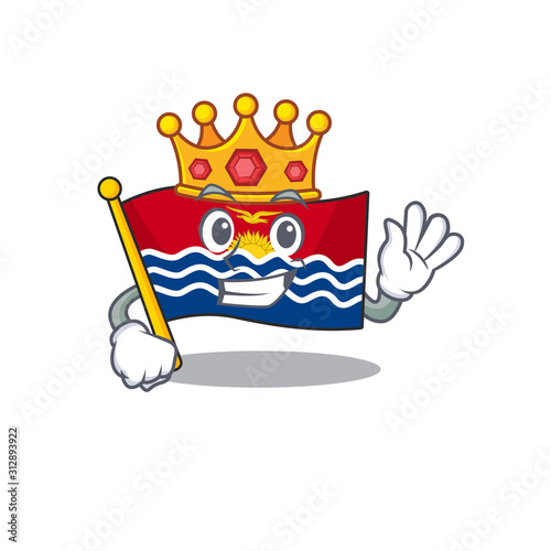 Flag kiribati Scroll A stylized of King on cartoon character design