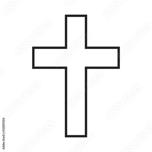 Religion cross icon vector in simple design