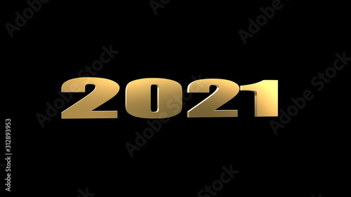 3d rendering of Classy 2021 Happy New Year background